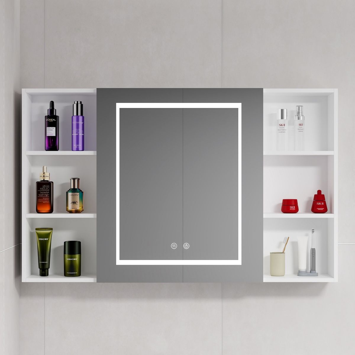 DOMSA - Botiquin Espejo LED Antiempañante Domsa MMR-100 Blanco  98x80x14cm