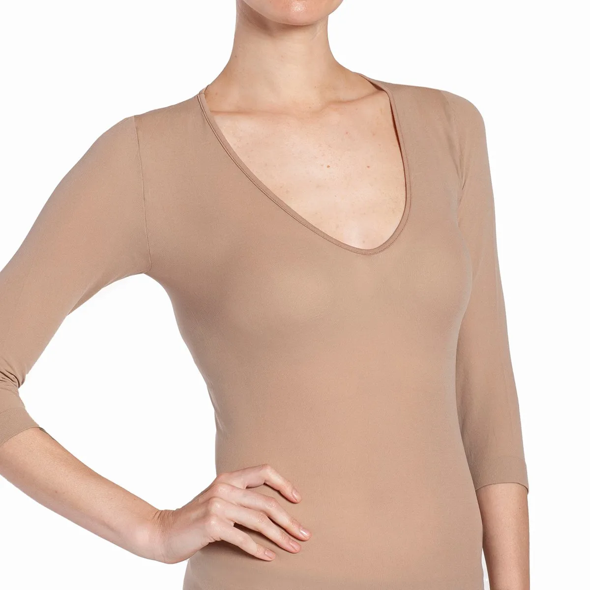 MONARCH - Chemisette Sin Costura Escote Beige