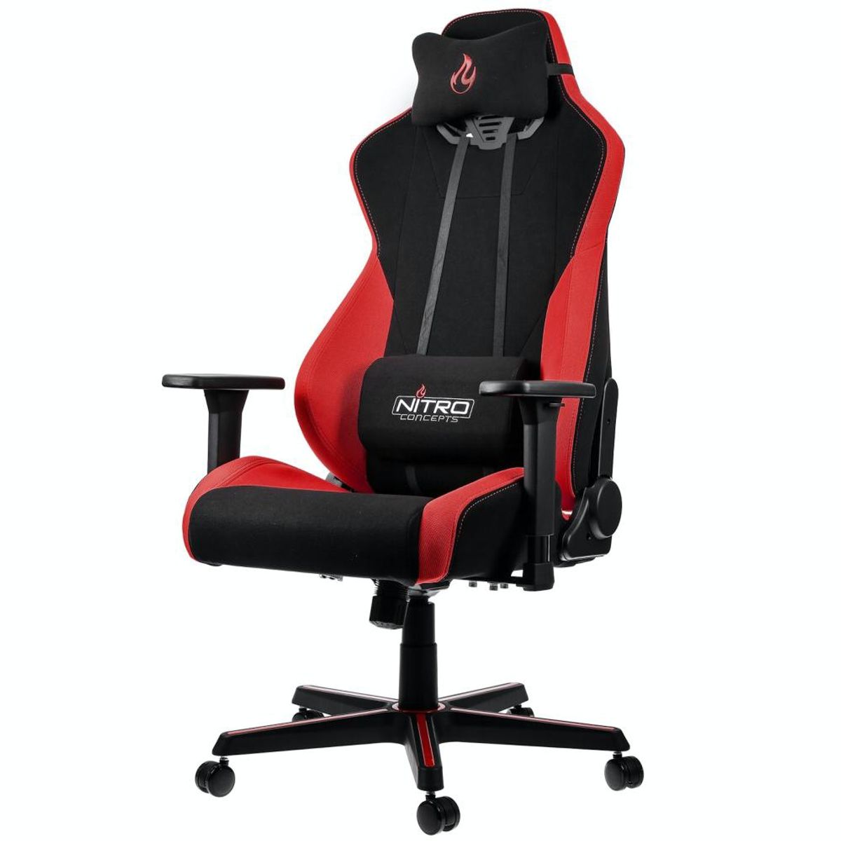 NITRO CONCEPTS - SILLA GAMER NITRO CONCEPTS S300 - 2 ALMOHADILLAS COLOR ROJO