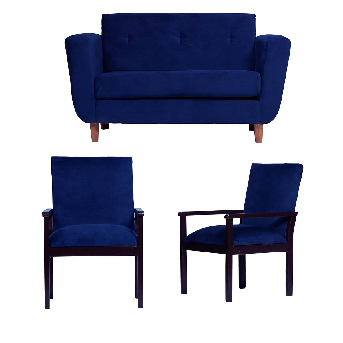 CASA WOW DECO - Living Turín 2C + 2 Sitiales Azul