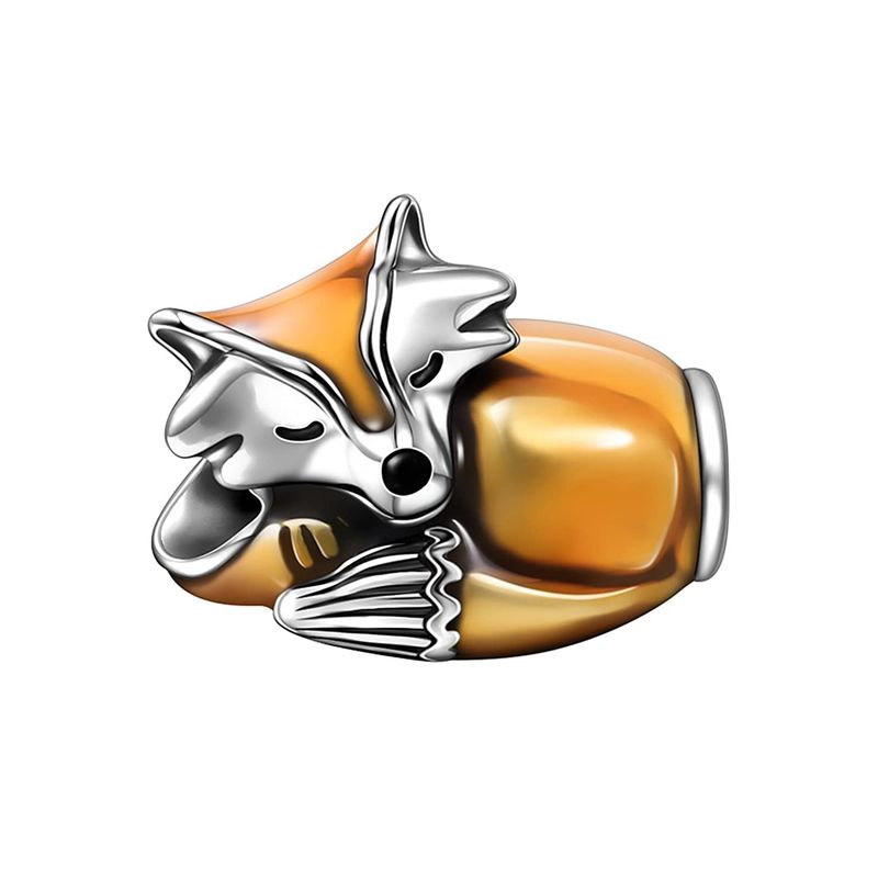 SILVER HEART - Charm Zorro Dorado Durmiendo en Plata Fina 925 SILVER HEART