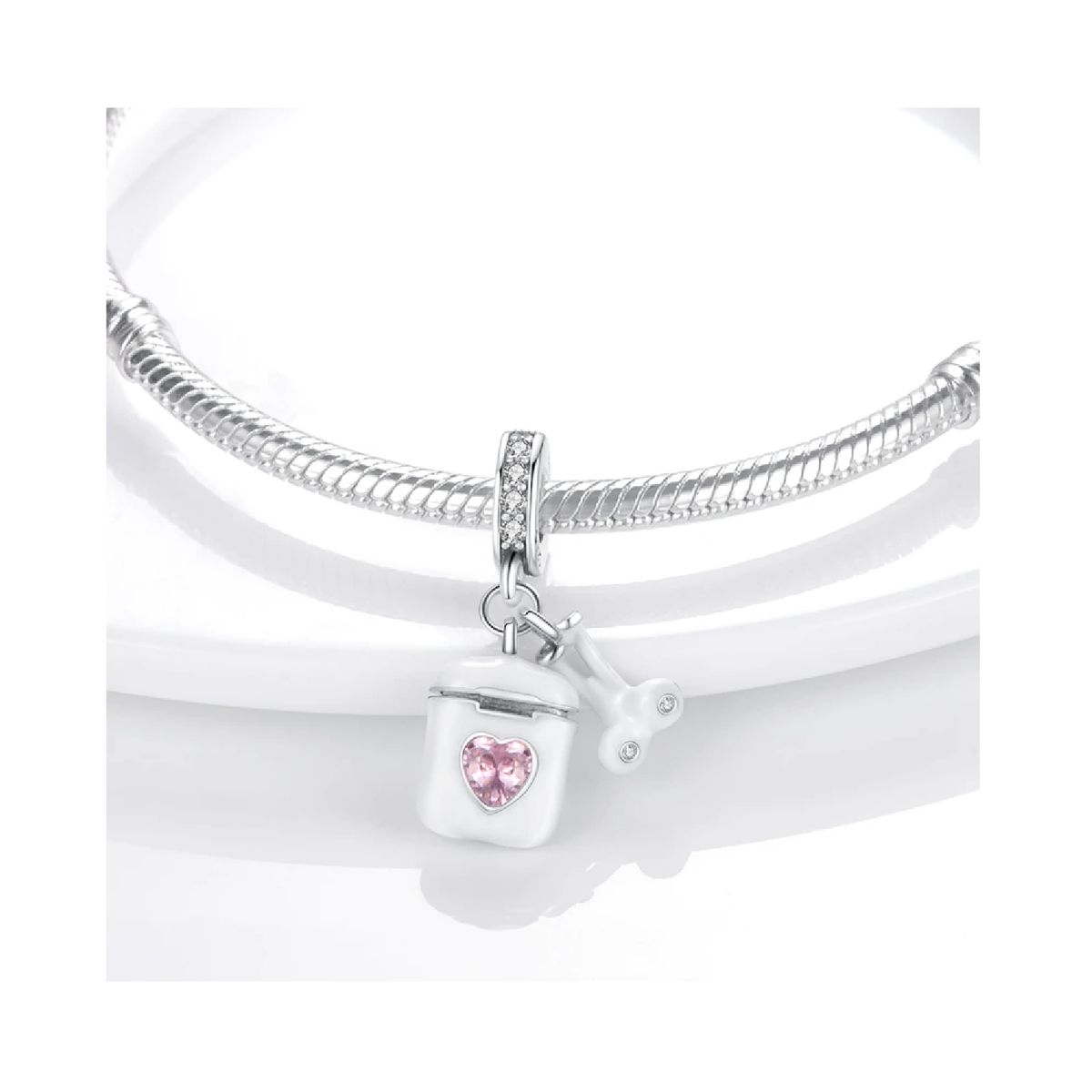 SILVER HEART - Charm Audífonos Bluetooth en Plata Fina 925 SILVER HEART