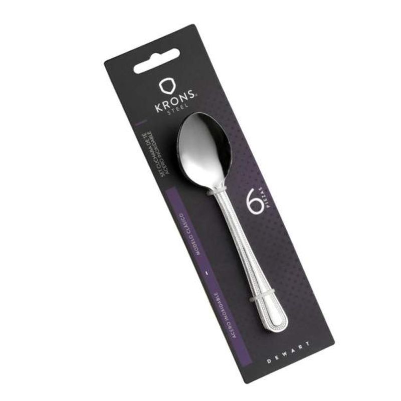 KRONS - BLISTER DE 6 CUCHARAS DE TÉ PERLADO KRONS