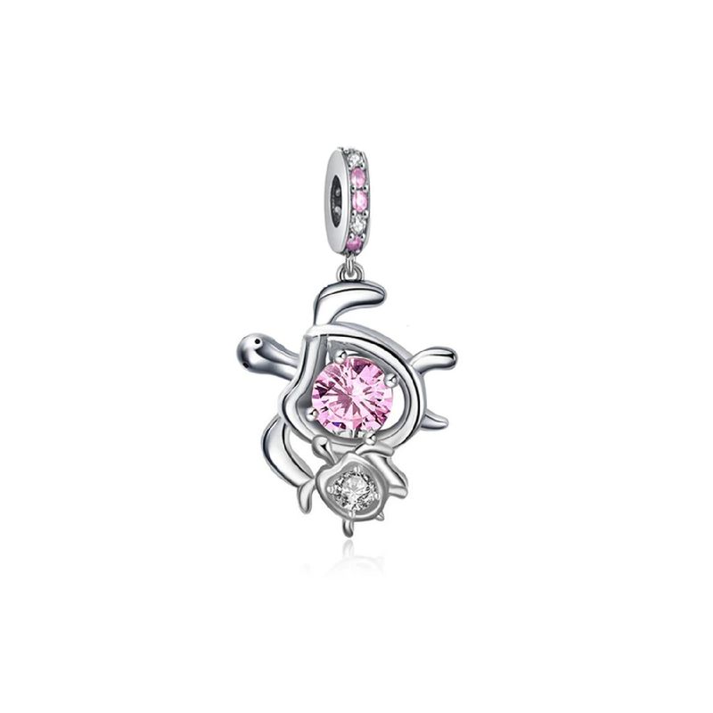 SILVER HEART - Charm Tortuga Marina y su Bebé en Plata Fina 925 SILVER HEART