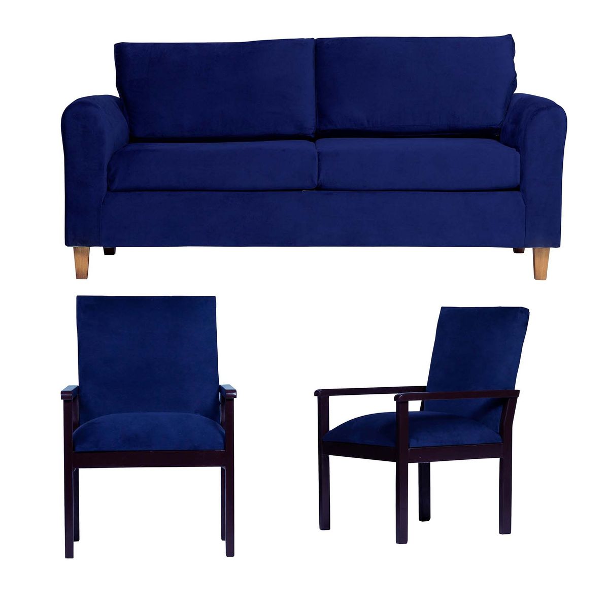 CASA WOW DECO - Living Delos 3C + 2 Sitiales Azul