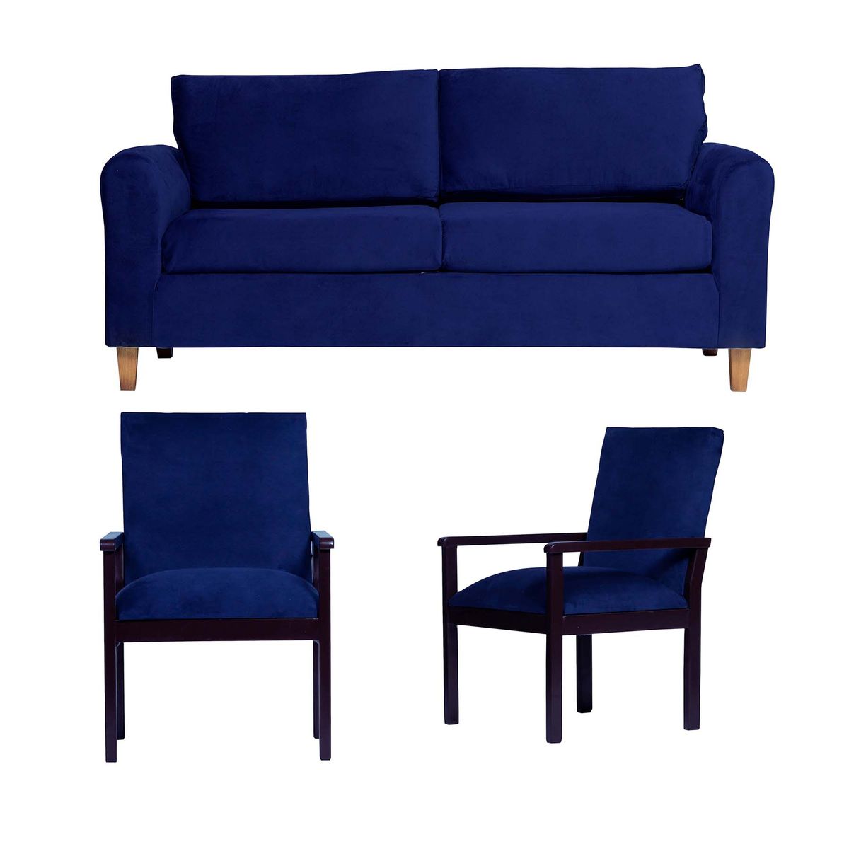 CASA WOW DECO - Living Delos 3C + 2 Sitiales Azul