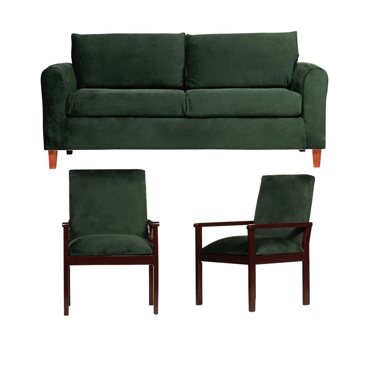 CASA WOW DECO - Living Delos 3C + 2 Sitiales Verde