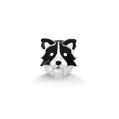 SILVER HEART - Charm Perro Border Collie en Plata Fina 925