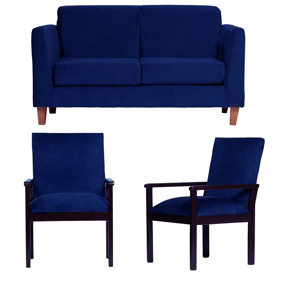 CASA WOW DECO - Living Trento 2C + 2 Sitiales Azul