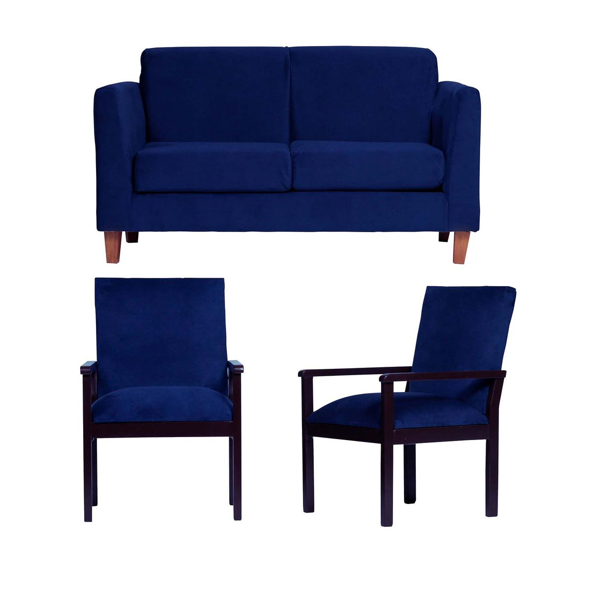 CASA WOW DECO - Living Trento 2C + 2 Sitiales Azul