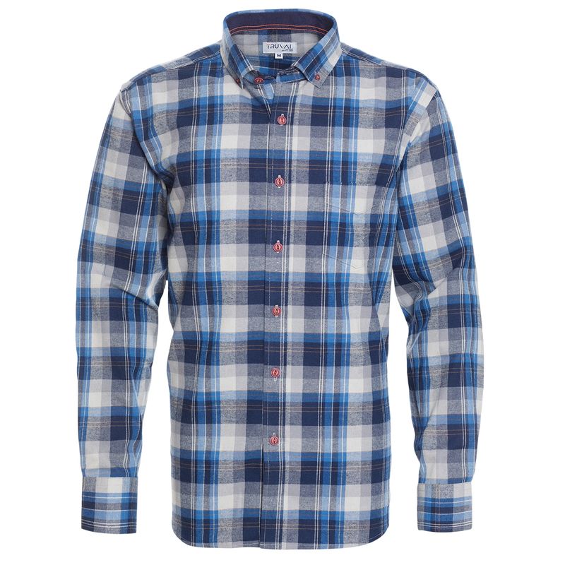 TRUVAL - Camisa Manga Larga Franela Regular Fit TRUVAL