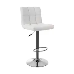 GLOBAL LATIN GROUP - Taburetes Giratorios 60-80 cm PU Base Acero y ajustable - Blanco