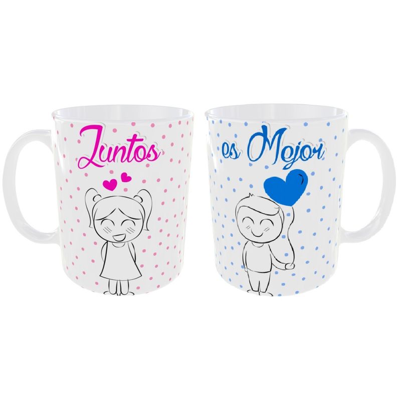 GENERICO - SET 2 TAZAS PAREJAS JUNTOS PARA SIEMPRE