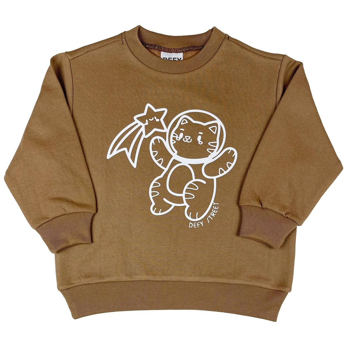 DEFY STREET - Poleron niños cuello redondo color café con estampado