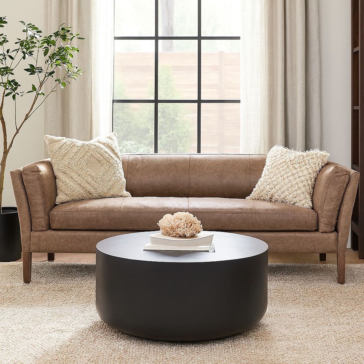 MEYA MUEBLES - Sofá Mei Grande café oscuro 67x207x82