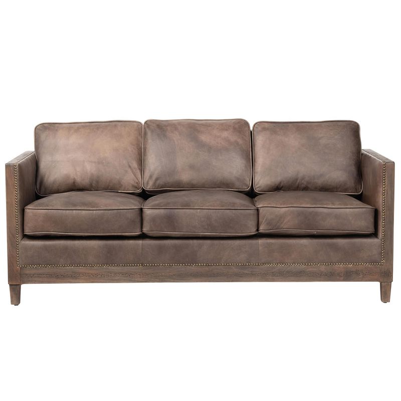 MEYA MUEBLES - Sofá Taroko Cuero color café 80x182x78