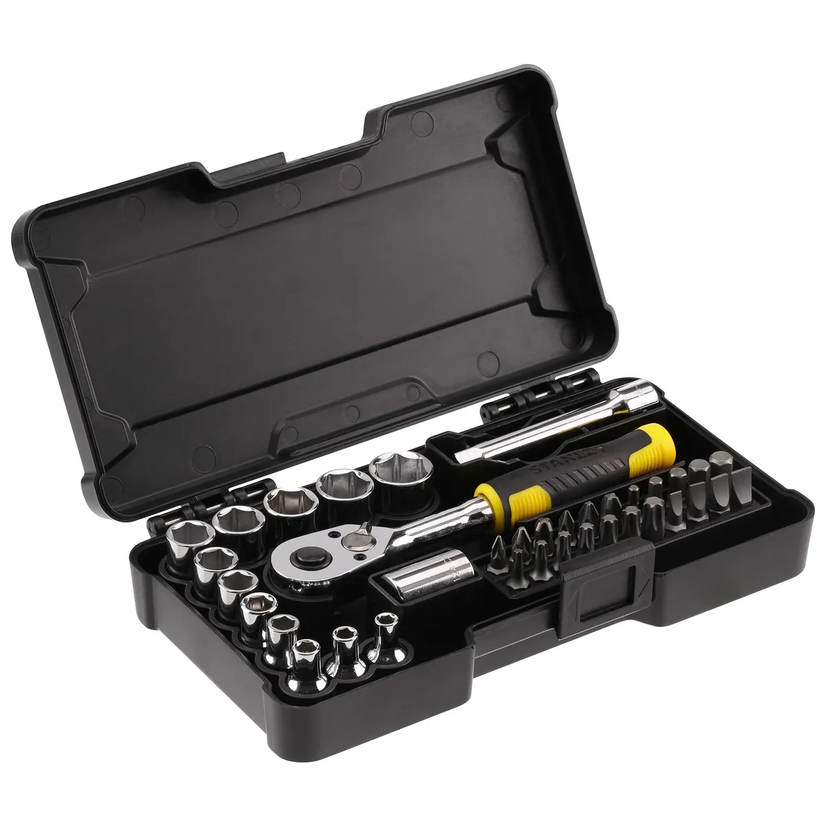 STANLEY - Set Mecánico 37 piezas 1/4" STANLEY