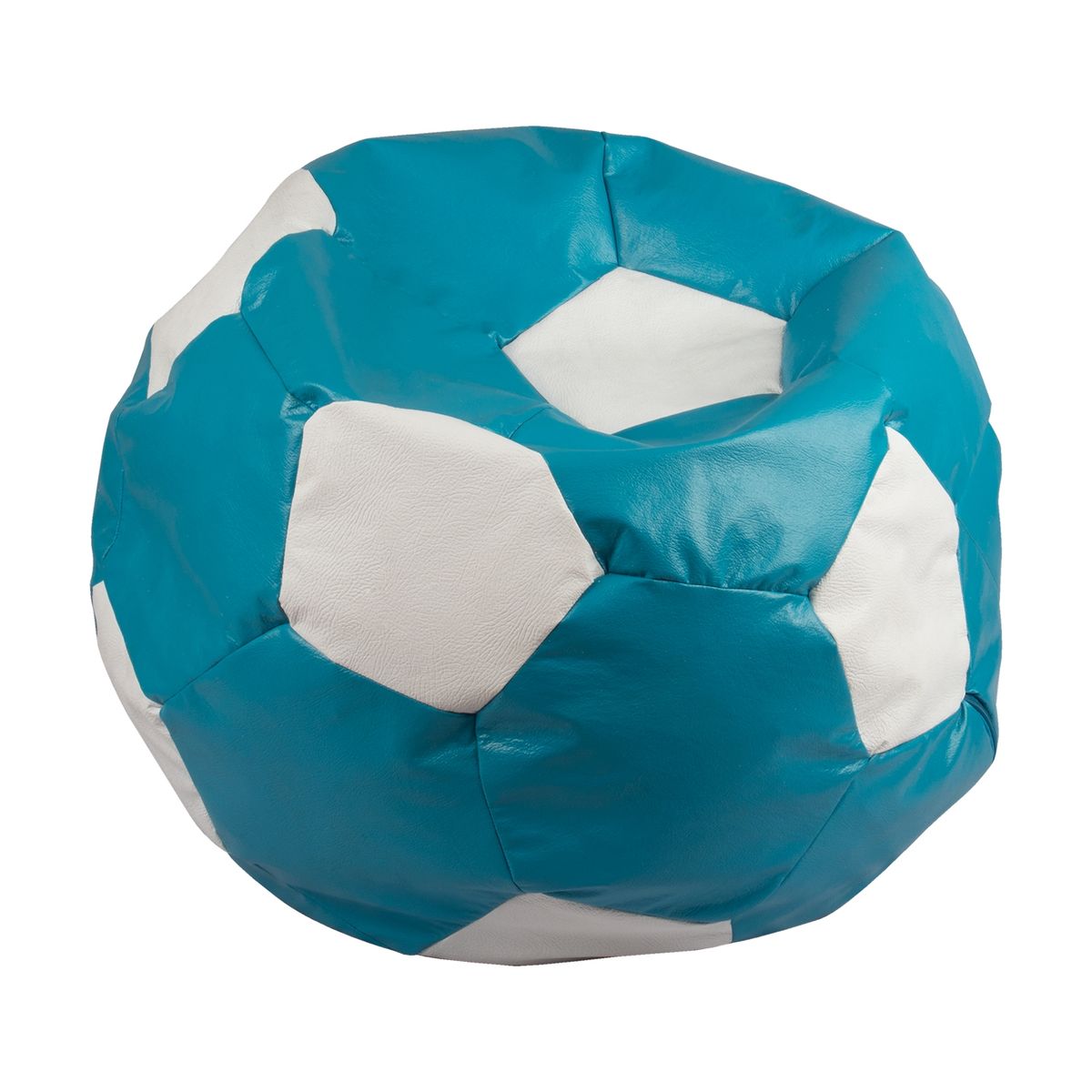 GENERICO - Funda Pouf Pera Futbol Celeste Sin Relleno 80x80x80 Máxima Design