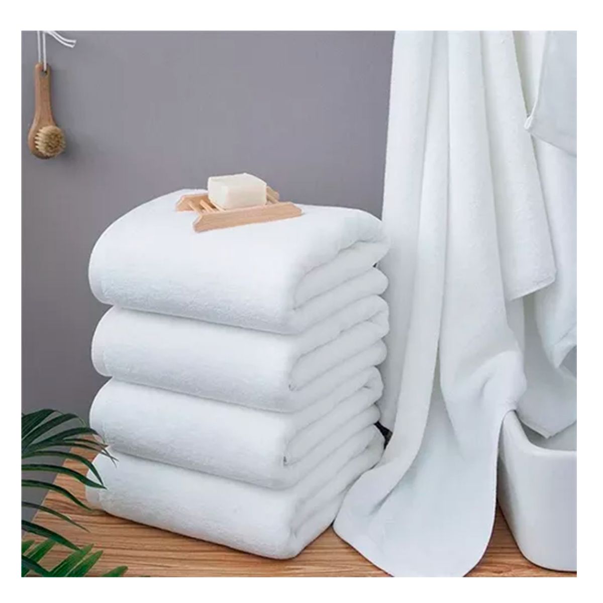 GENERICO - Toalla Sabana De Baño Algodon Blanco 1 Unidad