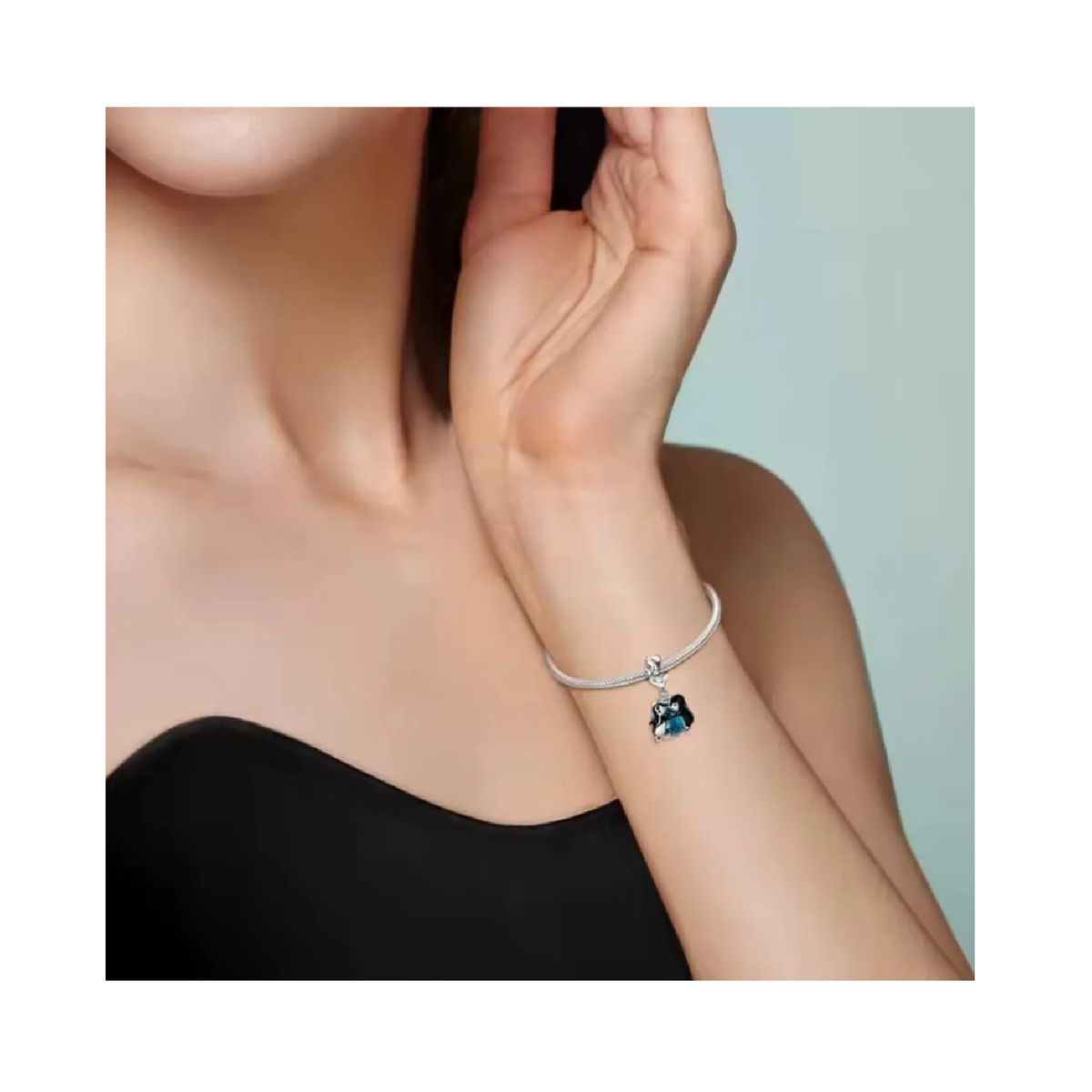 SILVER HEART - Charm Pareja de Pingüinos Enamorados en Plata Fina 925 SILVER HEART