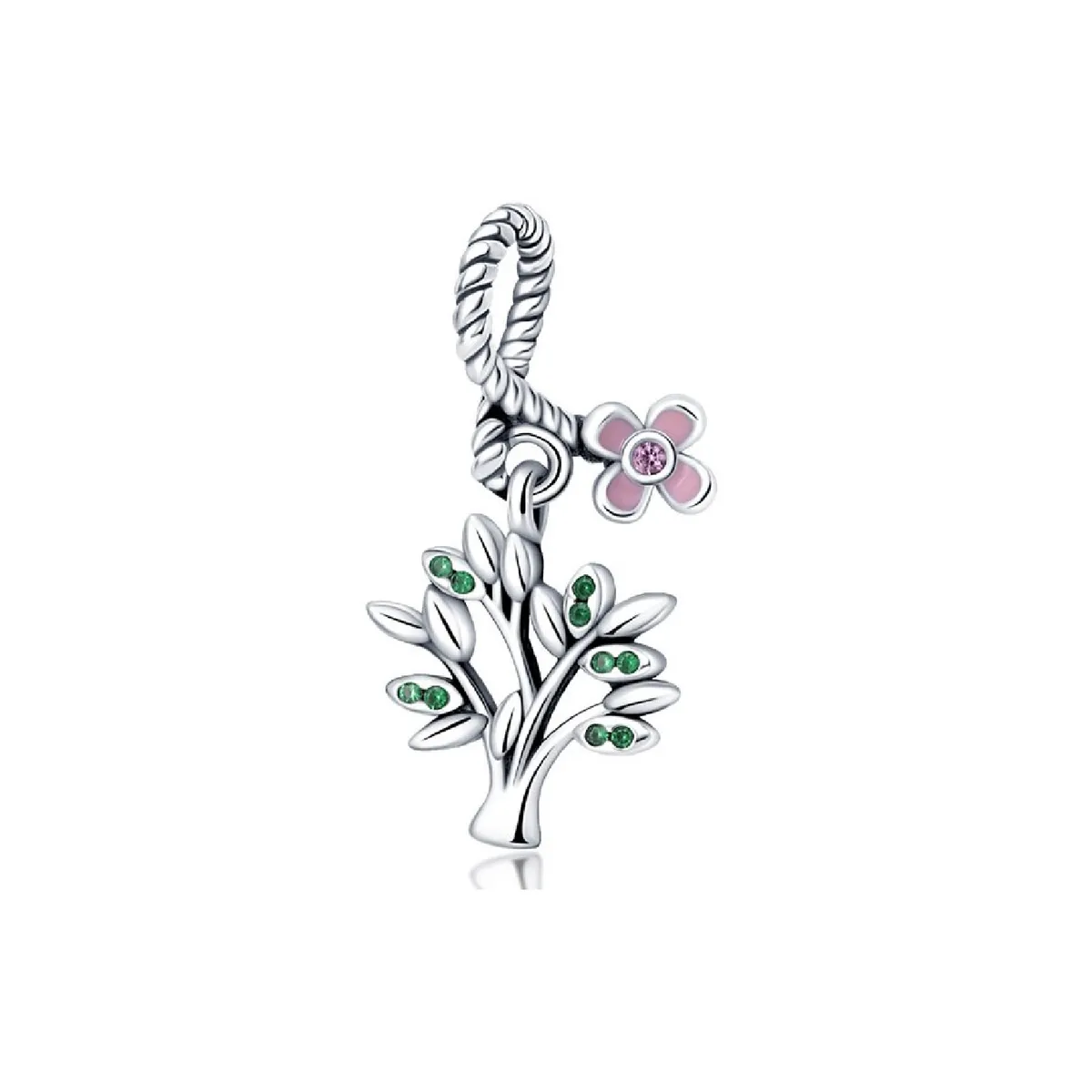 SILVER HEART - Charm Árbol de Vida y Flor en Plata Fina 925 SILVER HEART