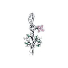 SILVER HEART - Charm Árbol de Vida y Flor en Plata Fina 925