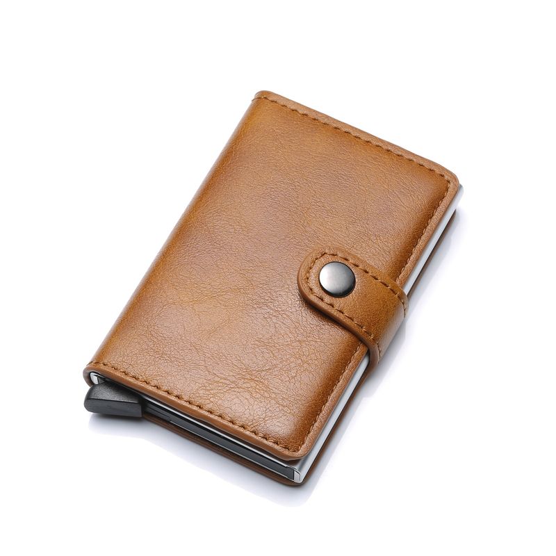 GENERICO - Billetera Tarjetero Cuero Minimalista Hombre Mujer Rfid