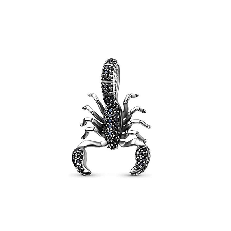 SILVER HEART - Charm Escorpión Negro en Plata Fina 925 SILVER HEART