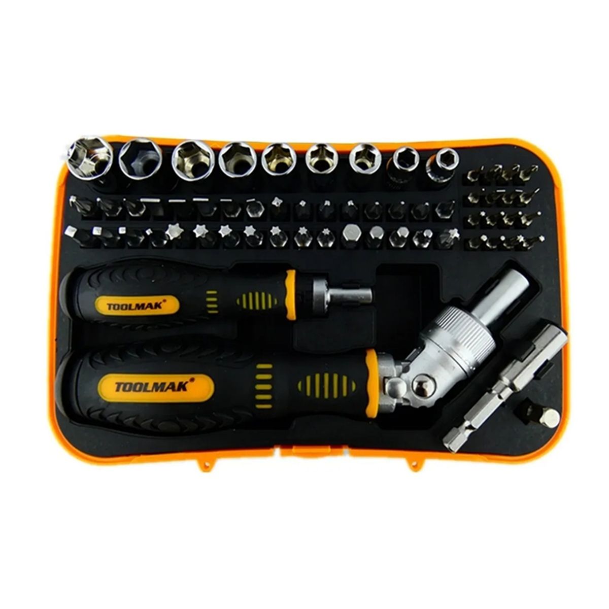 GENERICO - Juego Puntas Destornillador Con Ratchet 1/4 61 Piezas Tmk