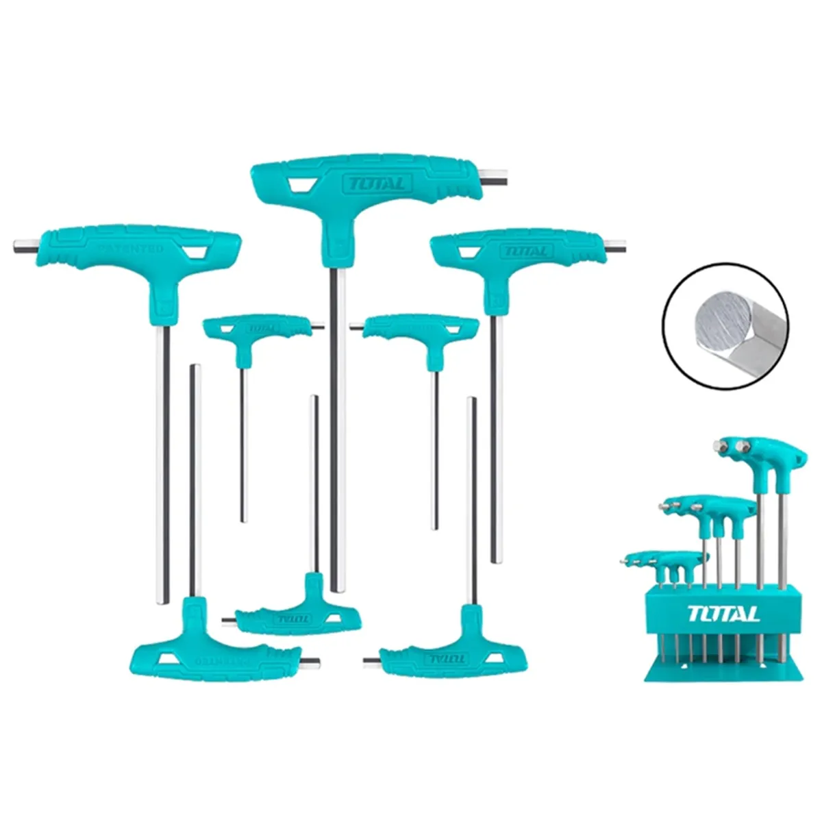 TOTAL TOOLS - Set Juego Llaves Allen Hexagonal C/mango T 8 Pcs Thhw80816