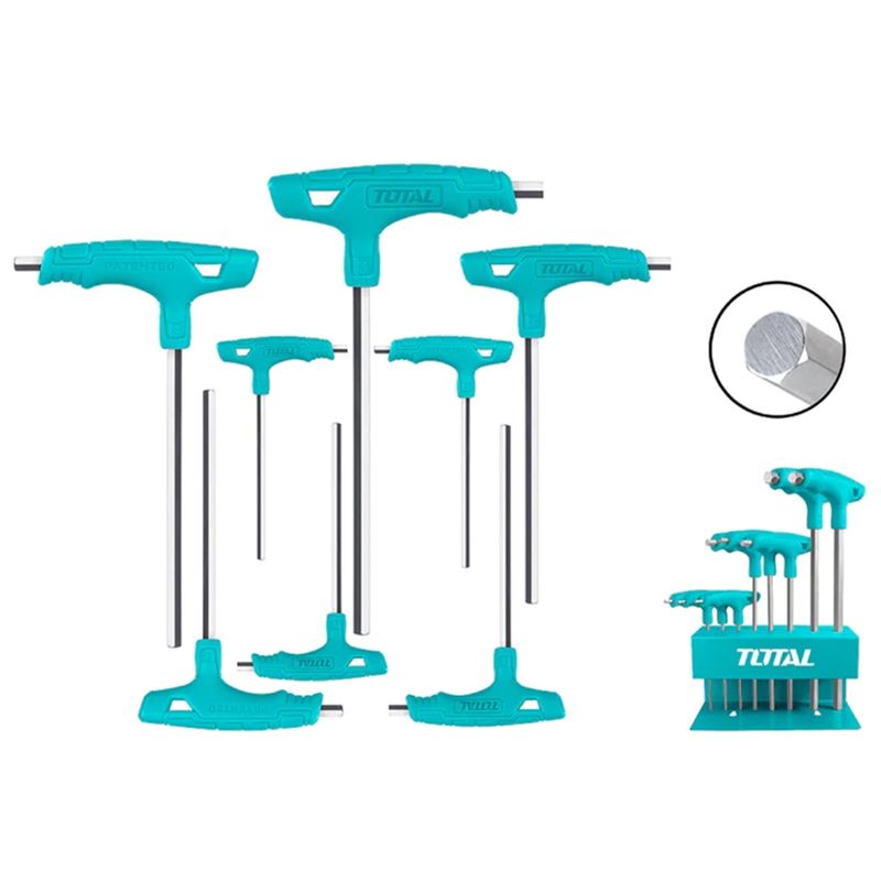 TOTAL TOOLS - Set Juego Llaves Allen Hexagonal C/mango T 8 Pcs Thhw80816