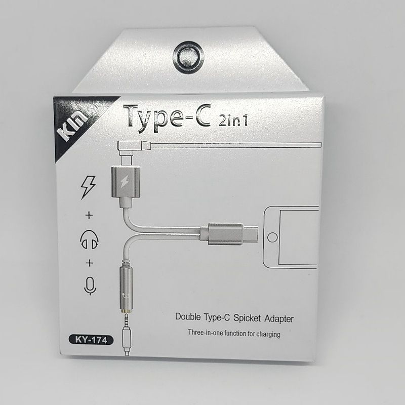 GENERICO - Adaptador 2 IN 1 de AudioTipo C  a C Y Jack 3.5mm