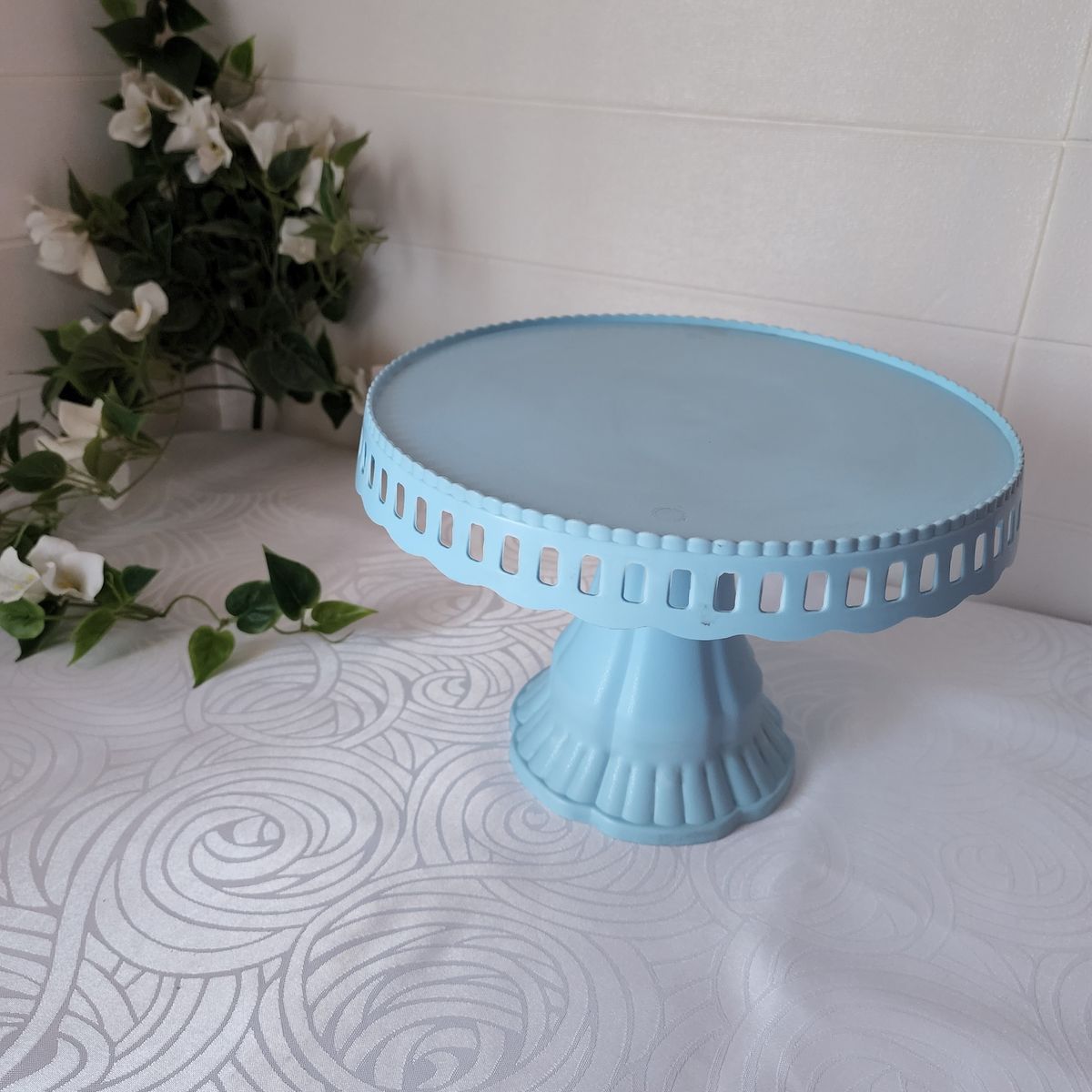 GENERICO - Porta Torta tipo Alzador Redondo 24cm - Celeste