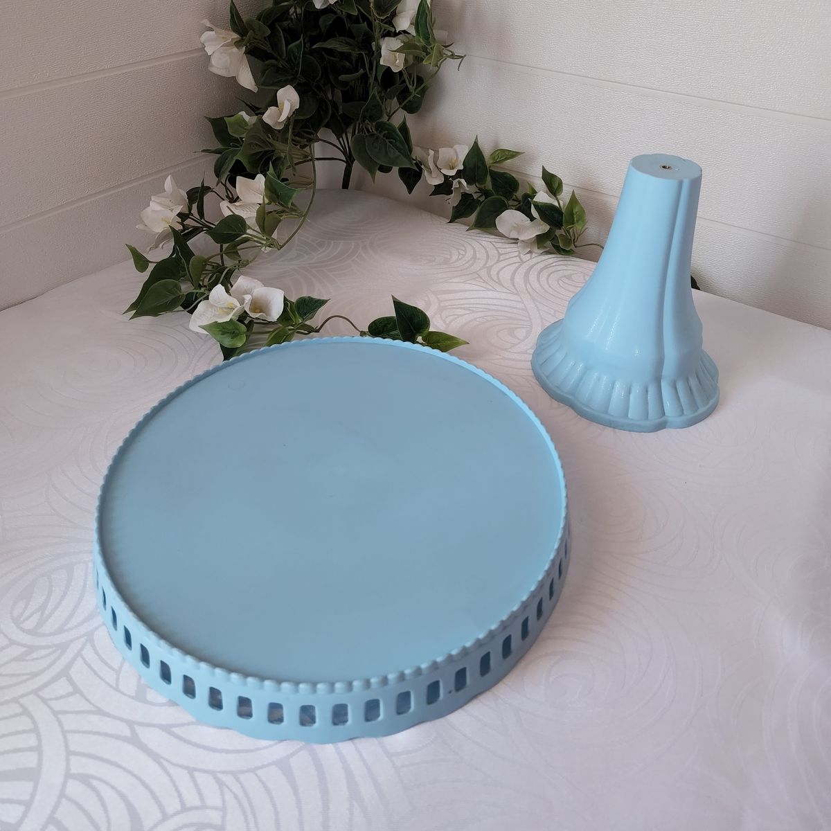 GENERICO - Porta Torta tipo Alzador Redondo 28cm - Celeste