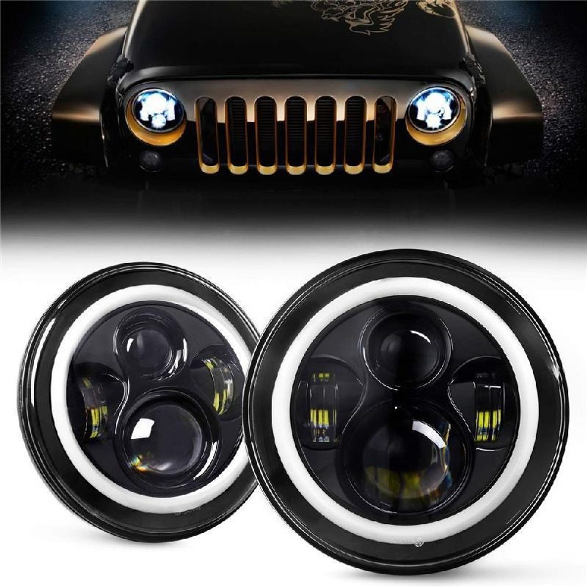 GENERICO - X2 Foco Led Ojo De Angel Jeep 7 Pulgadas