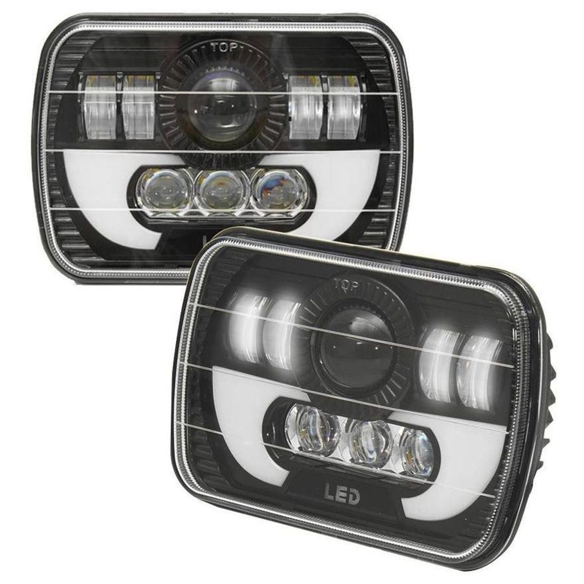 GENERICO - Foco Óptico 7x6 Intermitente Embutido X2 Par Luz Led