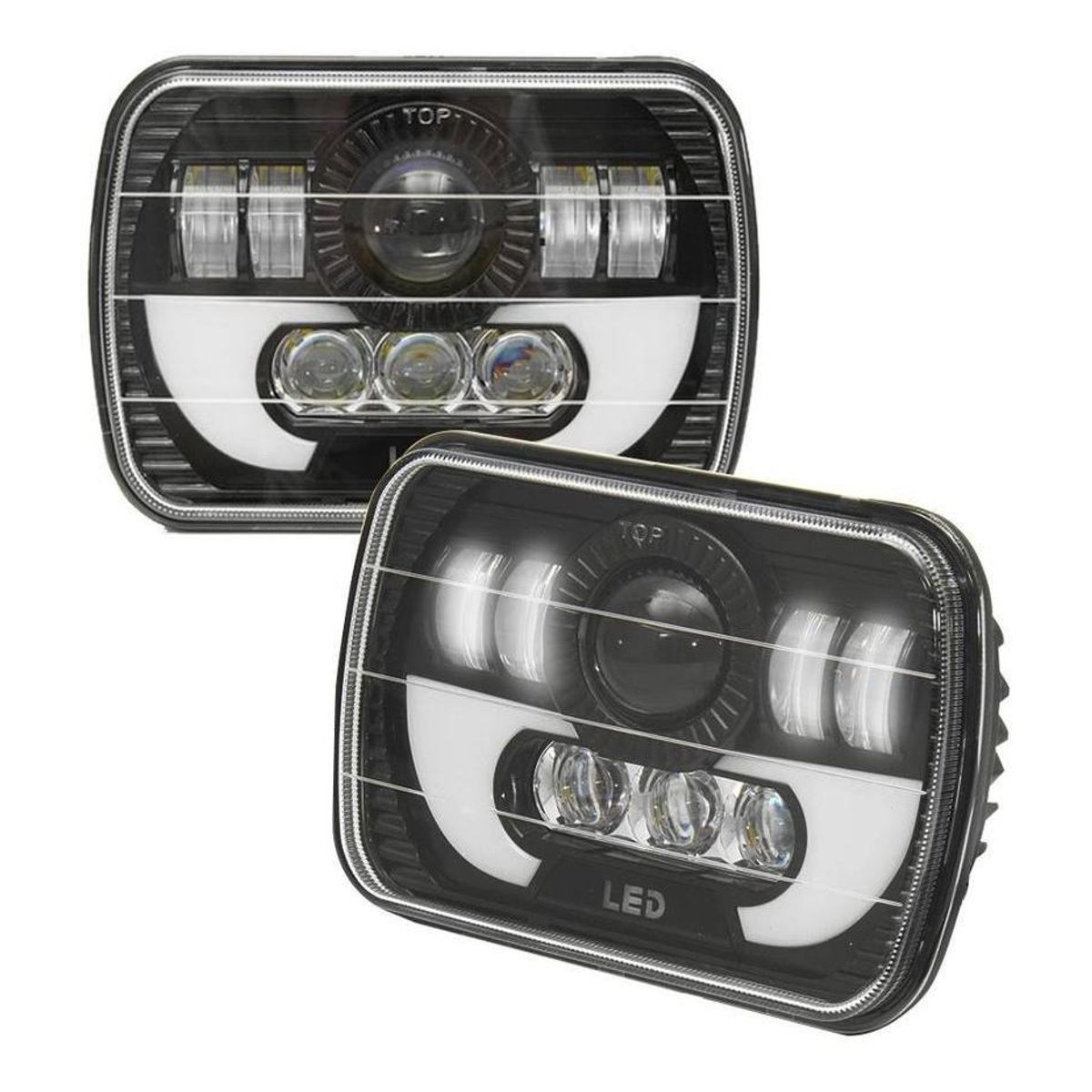 GENERICO - Foco Óptico 7x6 Intermitente Embutido X2 Par Luz Led