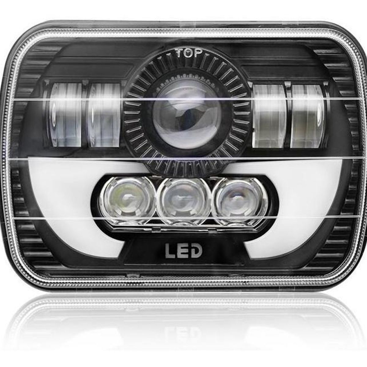 GENERICO - Foco Óptico 7x6 Intermitente Embutido X2 Par Luz Led