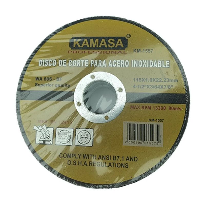 KAMASA - 25 Unidades Disco De Corte Para Acero Inoxidable 115mm Kamasa