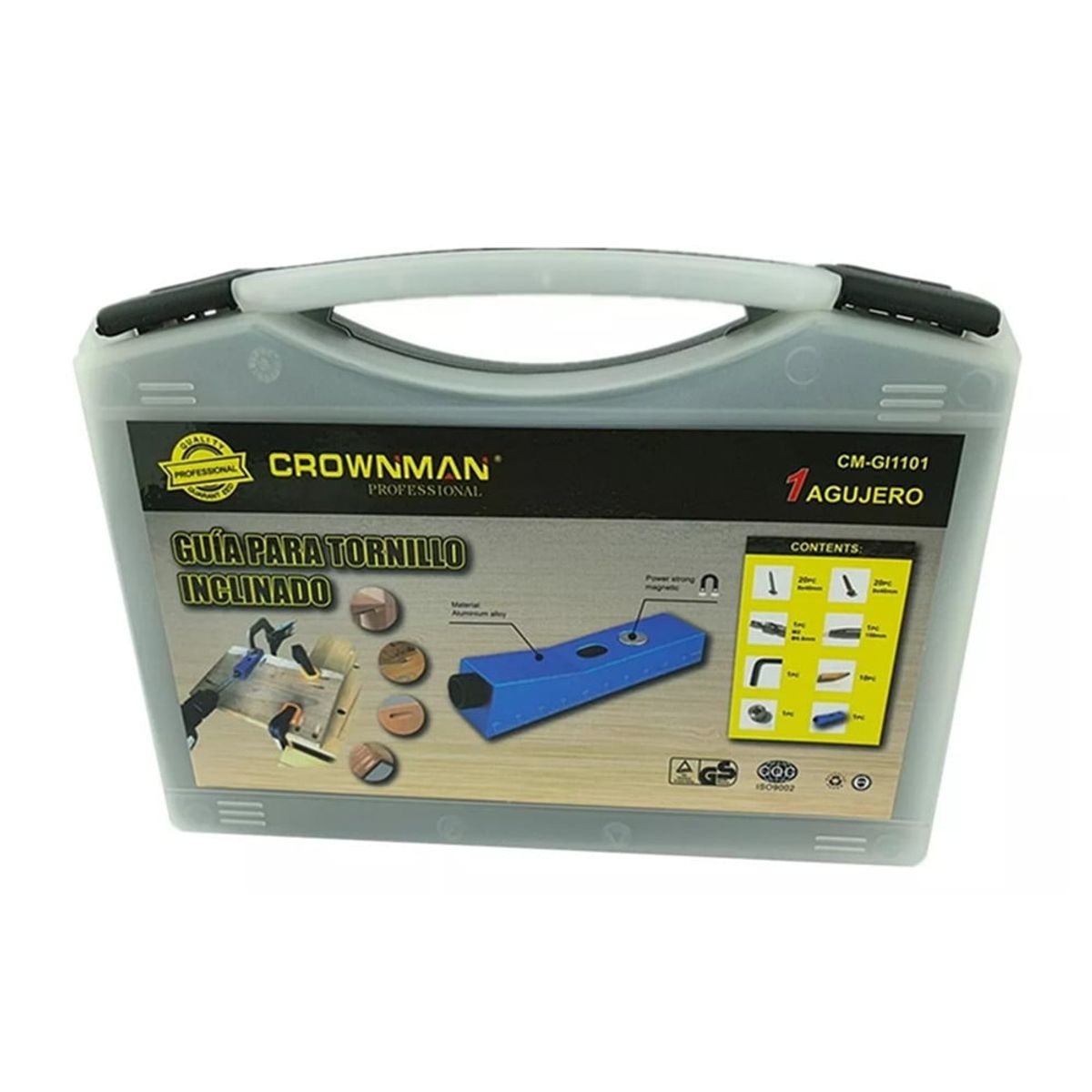 GENERICO - Guia Para Tornillo Inclinado 1 Agujero + Accesorios Crownman