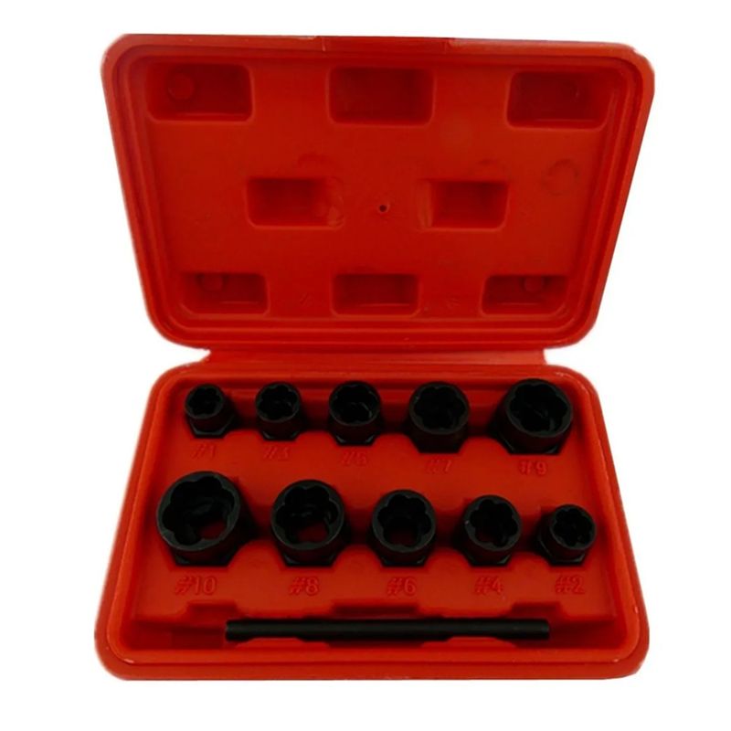 GENERICO - Kit Set Dados Extractor Para Tuerca Pernos Rodados 10 Piezas