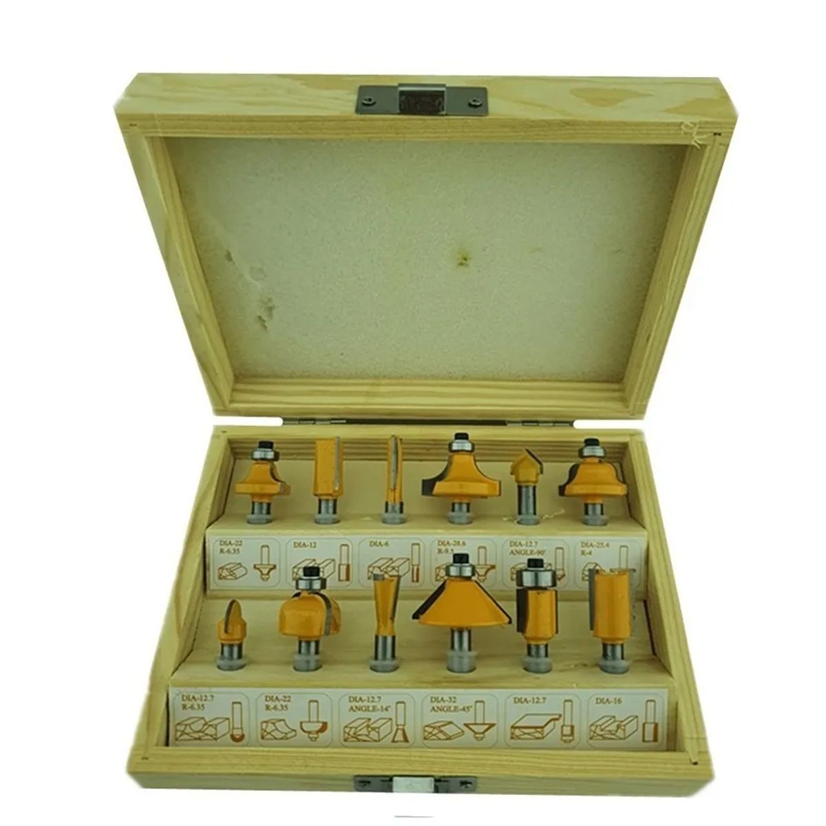 GENERICO - Kit Set Juego De Fresas 12 Piezas 1/4 Tupi Router Toolmak