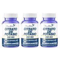 Pack Citrato De Potasio Puro Gm 180 Capsulas 3x60 Caps