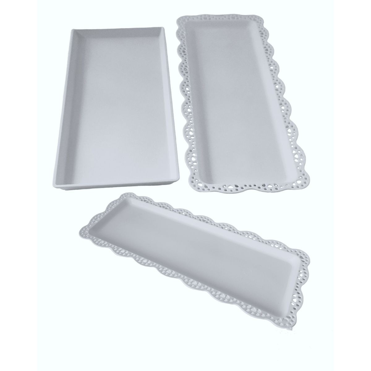 GENERICO - Pack 3 Bandejas Rectangular Para Pasteles