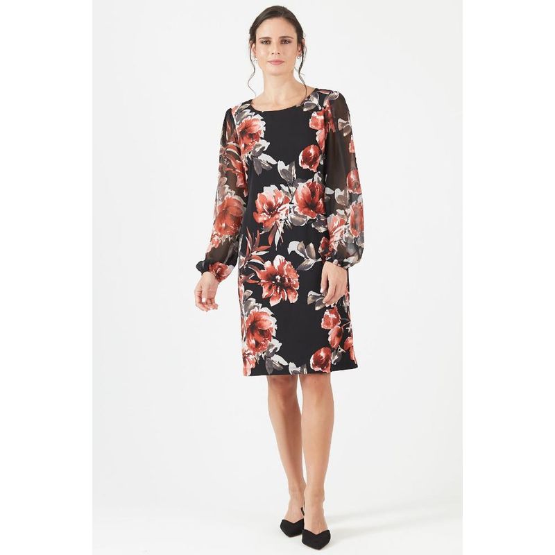 PRIVILEGE - Vestido negro estampado PRIVILEGE