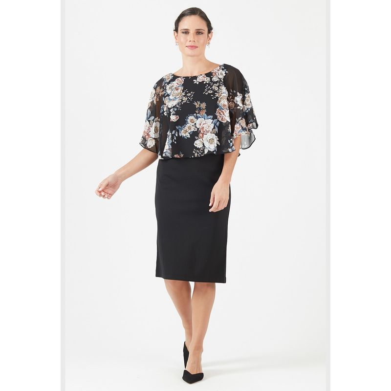 PRIVILEGE - Vestido negro estampado PRIVILEGE