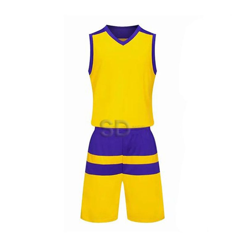 SDFIT - Uniforme de Basketball Unisex Mod 84980 (Amarillo / Morado) Talla 2XL…