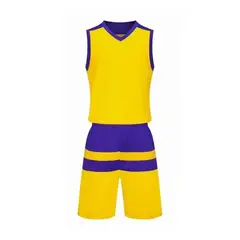 SDFIT - Uniforme de Basketball Unisex Mod 84980 (Amarillo / Morado) Talla 3XL…
