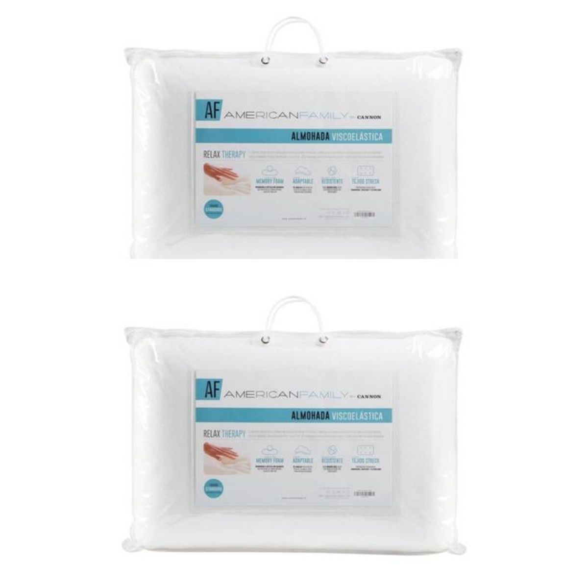 CANNON - Pack de 2 Almohadas Viscoelástica Memory Cannon 40x60cm