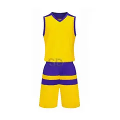 SDFIT - Uniforme de Basketball Unisex Mod 84980 (Amarillo / Morado) Talla 5XL…
